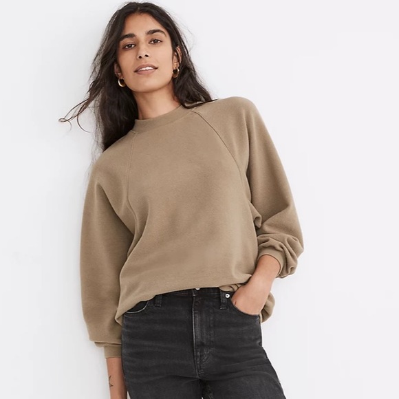 Madewell button back mock neck top - Picture 1 of 9